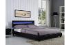 Picture of MOBBY Queen Size Faux Leather Platform Bed Frame with LED Headboard (Black)