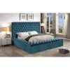 Picture of CONCODIA Queen Size Velvet Platform Bed Frame (Blue)