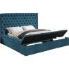 Picture of CONCODIA Queen Size Velvet Platform Bed Frame (Blue)