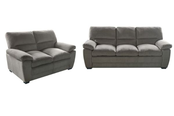 Picture of MAXX Microsuede Fabric Sofa (Grey) - 3+2 Sofa Set
