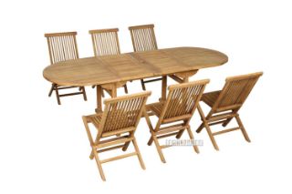 Picture of BALI Solid Teak - 7PC Oval 160/240 Extension Set