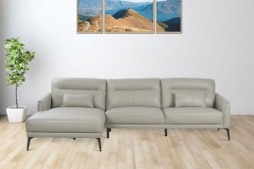 Picture of DREAMDOM Sectional Genuine Leather Sofa (Beige)