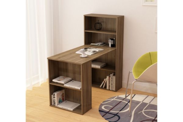Picture of FRESNO D65 Desk with Double Side Bookcase (Dark)