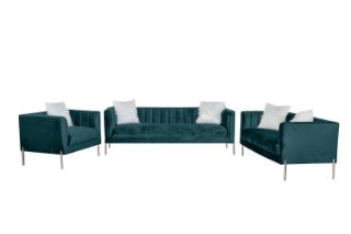 Picture of LARKIN Velvet Sofa Range (Green) - 3+2+1 Sofa Set