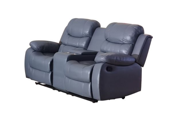 Picture of ALESSANDRO Air Leather Reclining Sofa Range (Grey) - 2RRC