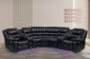 Picture of MODENA Air Leather Sectional Power Reclining Sofa with LED & Speaker (Black)