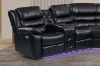 Picture of MODENA Air Leather Sectional Power Reclining Sofa with LED & Speaker (Black)