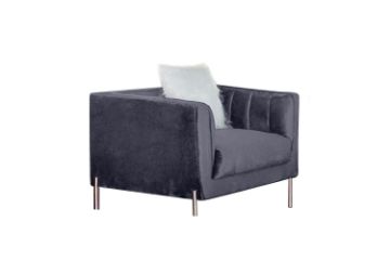 Picture of LARKIN Velvet 1 Seater Sofa/Armchair (Grey)