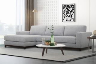 Picture of SIESTA Sectional Fabric Sofa Range (Light Grey) - Chaise Facing Left