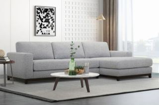 Picture of SIESTA Sectional Fabric Sofa Range (Light Grey) - Chaise Facing Right