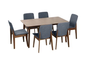 Picture of EDEN 150-194 Extension 7PC Dining Set (Charcoal)