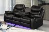 Picture of MODENA Reclining Sofa with LED & Speaker (Black) - 2RRC