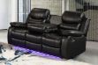 Picture of MODENA Reclining Sofa with LED (Black) - 3 Seat with Drop Down Cup Holders (3RRC)