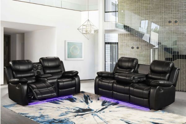 Picture of MODENA Reclining Sofa with LED & Speaker (Black) - 3RRC+2RRC Sofa Set