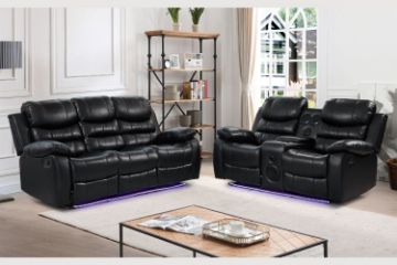 Picture of MODENA Reclining Sofa with LED & Speaker (Black) - 3RRC+2RRC Sofa Set