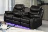 Picture of MODENA Reclining Sofa with LED & Speaker (Black) - 3RR+2RRC+1R Sofa Set