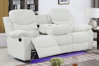 Picture of MODENA Power Reclining Sofa with LED (White) - 3RR