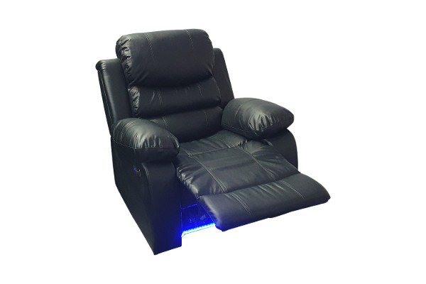 Picture of MODENA Air Leather 1 Seater Power Reclining Sofa (Black)