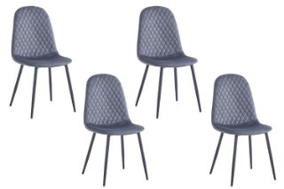 Picture of BRETTA Velvet Dining Chair (Grey) - 4 Chairs in 1 Carton