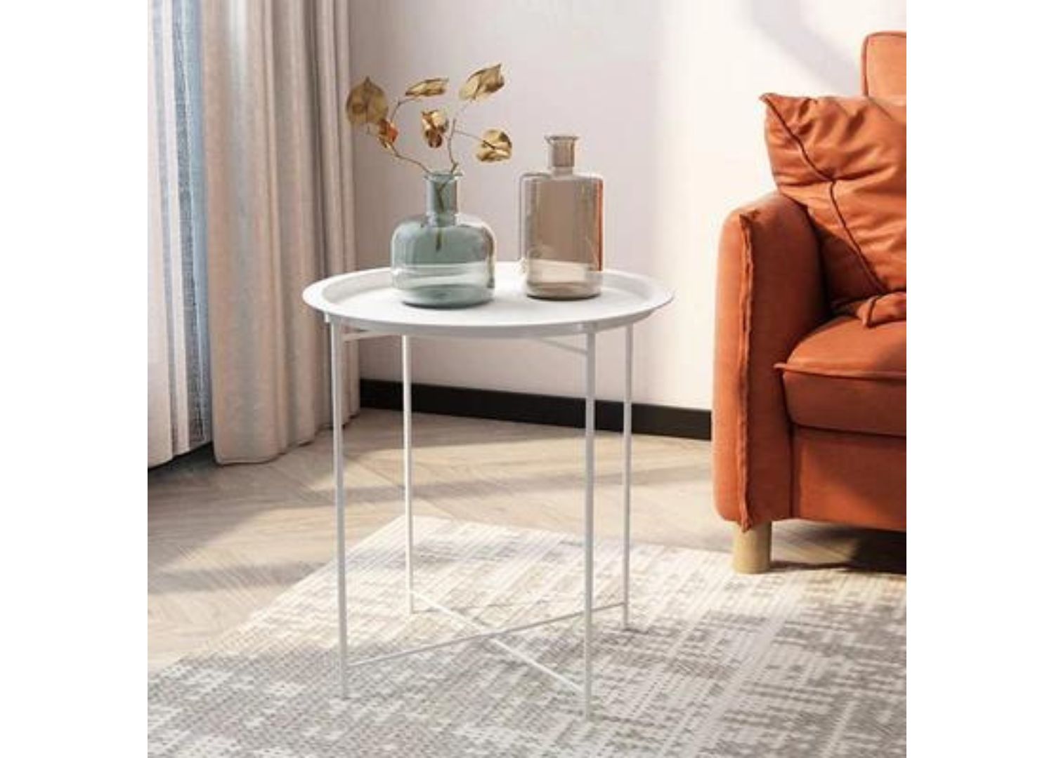 AZUMI Removable Tray Side Table (White)