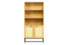 Picture of SAILOR 2-Door Bookshelf with Rattan (Oak Colour)