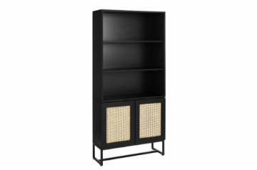 Picture of SAILOR 168x80cm Bookshelf with Rattan Design (Black)