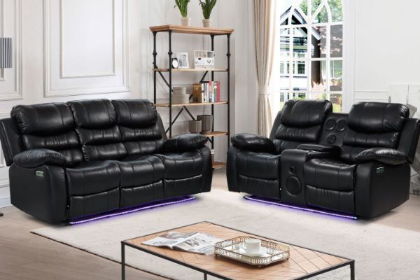 Picture of MODENA Power Reclining Sofa Range with LED & Speaker (Black)