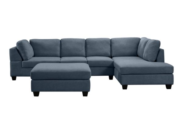 0053698 Liberty Sectional Fabric Sofa With Ottoman Dark Grey 600 