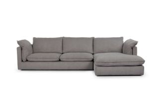 Picture of SERENA Feather-Filled Sectional Fabric Sofa - Chaise Facing Right