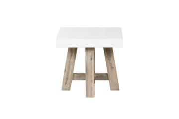 Picture of ANTON Solid Acacia Wood Square Lamp Table (White Concrete)
