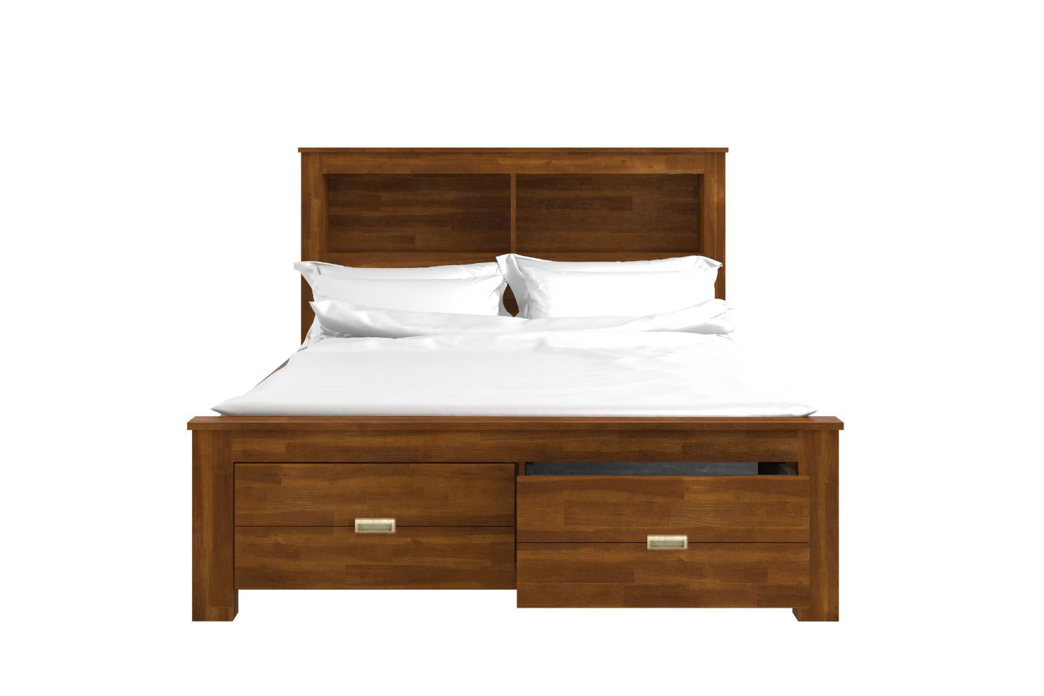 KASLYN Queen/Super King Bed Frame with Drawers & Shelves