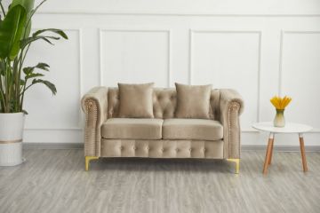 Picture of BONA Velvet Sofa Range (Dark Beige) - 2 Seater