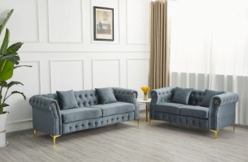 Picture of BONA 3+2+1 Velvet Sofa Range (Grey)