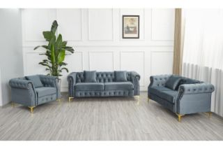 Picture of BONA Velvet Sofa Range (Grey) - 3+2+1 Sofa Set