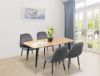 Picture of BIJOK 140 5PC Dining Set (Oak Finish Table & Grey Chairs)