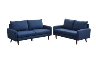 Picture of ZEN  Fabric Sofa Range (Dark Blue) - 3+2 Seater