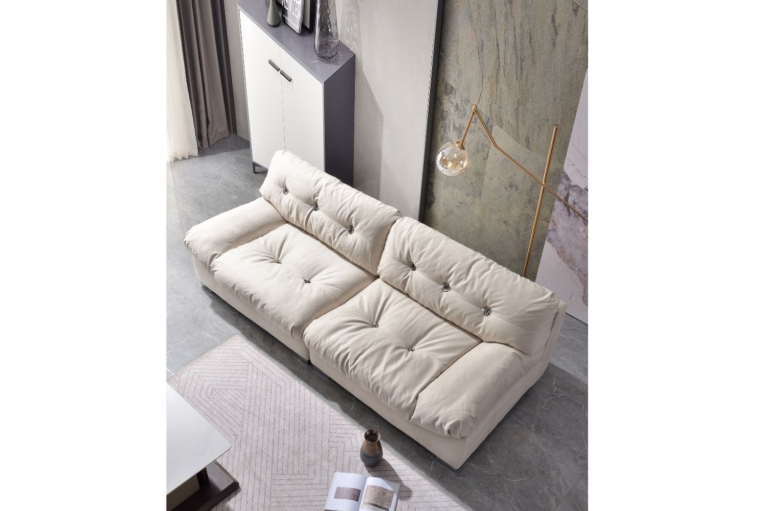 STARRY Fabric Sofa (Ivory White)