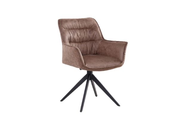 Picture of OVELA Air Leather Swivel Arm Chair (Brown)