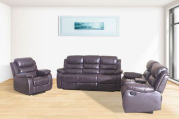 Picture of ALESSANDRO Air Leather Reclining Sofa Range (Brown)