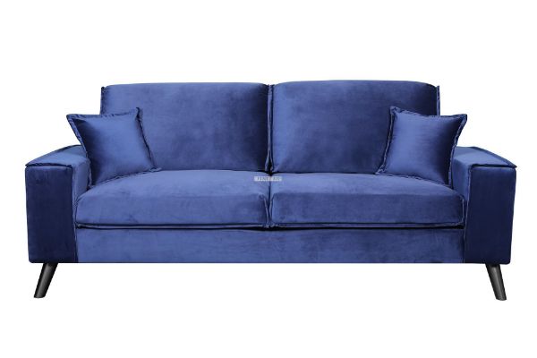 Picture of CALGARY Velvet Sofa Range (Blue) - 3 Seater