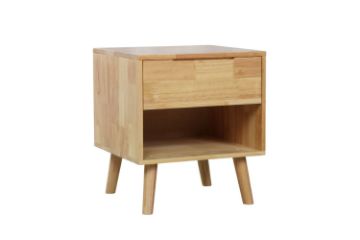 Picture of FOREST DREAM  Solid Rubberwood 1-Drawer Bedside Table