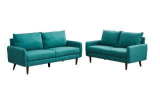 Picture of ZEN Fabric Sofa Range with Solid Wood Legs (Green) - 3+2 Sofa Set
