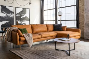 Picture of PARK Sectional Sofa (Chaise Facing Right) (Brown)