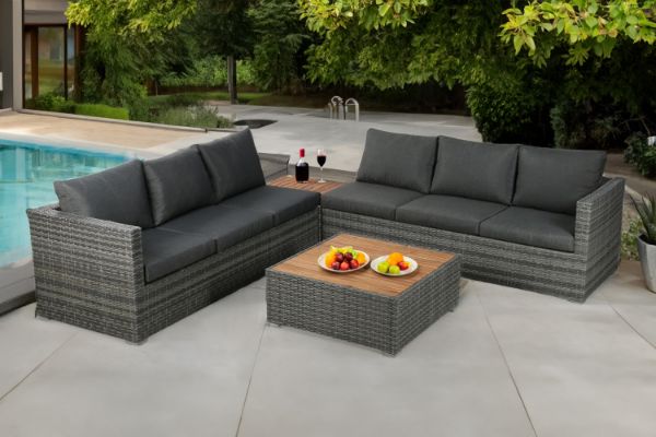 Picture of CONNERY Aluminium Sectional Outdoor Lounge Wicker Sofa Set