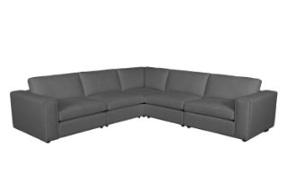 Picture of HOKIO Feather Filled Modular Corner Sofa (Grey) -  without Ottoman