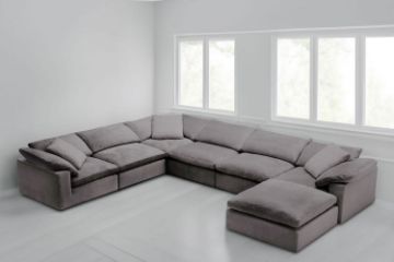 Picture of FEATHERSTONE Feather-Filled Modular Sofa Set - (3x) Corner + (3x) 1.5 Seat Armless + (1x) Ottoman