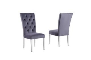 Picture of PHILIPE Velvet Dinning Chair (Grey) - 2 Chairs in 1 Carton