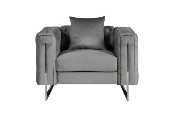 Picture of ASTRA Velvet Sofa Range (Grey) - 1 Seater