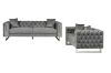 Picture of ASTRA Velvet 3 Seater Sofa (Grey) 