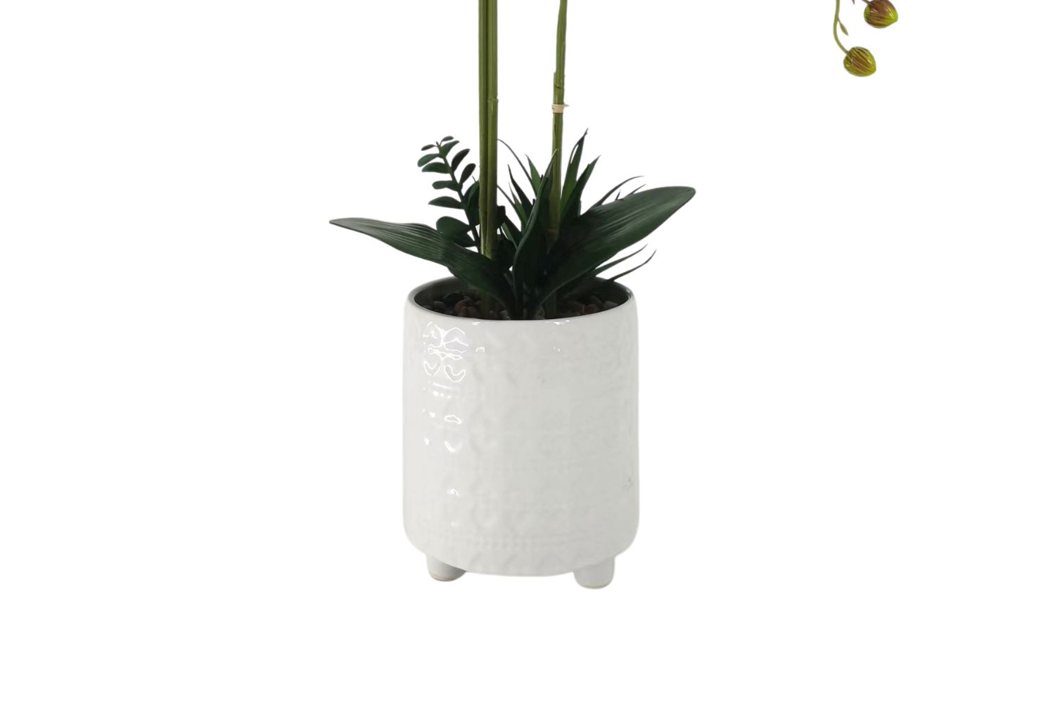 ARTIFICIAL PLANT Pink Orchid with White Vase (H55cm)